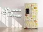 Yellow Orange Floral Flower Pattern Fridge Freezer Wrap Side Door Vinyl Decal