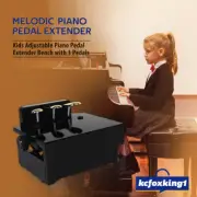 Melodic Piano Pedal Extender Bench Height Adjustable with 3 Pedals for Kids New