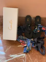 CAMILLA Faraway Floral Fabric Tie Sandals Size 40 BNWT
