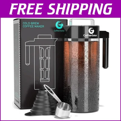 Professional-Grade Cold Brew Coffee Maker with 47 oz Glass Carafe - Complete Kit