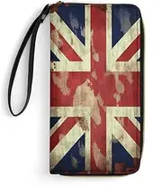 [BFGWK] Large Wallet Novelty Vintage Union Jack British Printing Long Wallet With Zipper Leather Wallet Suitable For Both Men And Women, style, 19.7x10.5cm, Style, 19.7x10.5cm, 现代