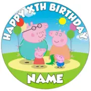 Peppa Pig Personalised Edible Cake Topper Image Birthday Party Decoration (b)