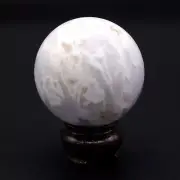 50mm Natural Quartz Crystal Gemstone Snow Agate Sphere Healing Mineral Reiki AAA