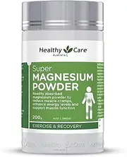 Healthy Care Super Magnesium Raspberry Powder - Supports Muscle Function and Boosts Energy Levels - All Natural Ingredients - 200 g