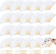 JOHOUSE White Paper Fans, 28PCS Handheld Folding Fans Foldable