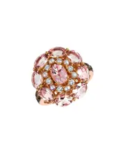 Le Vian 14K 3.51 ct. tw. Diamond & Peach Morganite 2.5mm Pearl Cocktail Ring