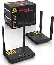 Wireless HDMI Transmitter and Receiver 4K, Binken 820Ft/250m Wireless HDMI Extender 5G Kit Support 4K@30 Hz, for Streaming Video Audio from Laptop,PC, Cable Box to HDTV Projector Monitor (Black)