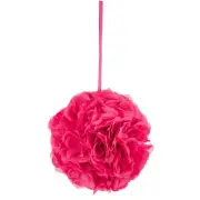 Mega Crafts - 10" Artificial Flower Pomander Kissing Ball - Fuchsia, 1PC