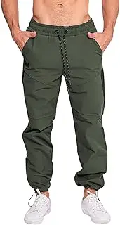 [BROKIG] Mens 3PT Hiking Softshell Pants,Waterproof Casual Fleece Functional Traveling Walking Pants Outdoor Trousers with Mesh Zipped Pockets