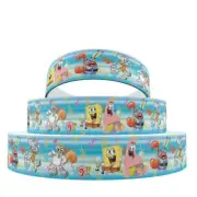 Spongebob Squarepants Characters 1" Wide Repeat Ribbon Sold in Yard Lots