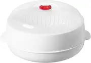 Microwave Steamer, 7.9'' Round Microwave Vegetable Steamer, Microwave-Safe Pan, Plastic Microwave Steamer for Cooking with Lid and Tray, Microwave Vegetable Steamer