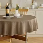 Waterproof Kitchen Small Round Linen Table Cloth Decorative Fabric Burlap Tab...
