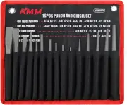 16PCS Punch and Chisel Set, Including Taper Punch, Cold Chisels, Pin Punch and C