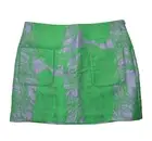 NWT Iris Apfel x H&M Jacquard-Weave Mini in Purple Green Feather Print Skirt 12