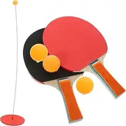 1Set Table Tennis Training Kit Elastic Shaft Racket for Adults Durable Sports Device for Skill Development Random Color Base Ball Included