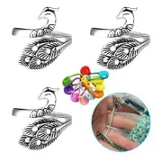 gozadera 3 pcs crochet ring for finger yarn guide, adjustable tension ring for c