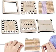 Knitting Gauge Rulers, Round Needle, Knitting Needle Gauge Measuring Tool, 6 Crochet Needle Rulers, Wooden Yarn Gauge Tools, Crochet Needle Rulers Yarn Measuring Tools for Beginner