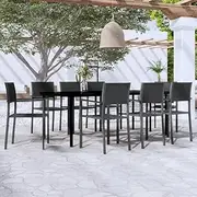 Generic 9 Piece Garden Dining Set Black,3099268