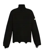 MM6 Maison Margiela High-Neck Drop-Shoulder Distressed Jumper XXS,S,XL,XS,L,XXL,M Black