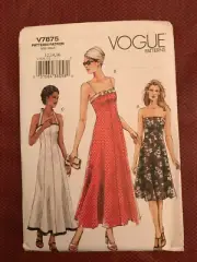 Vintage Out of Print Vogue Sewing Pattern 7875 Sz 12-16 Misses' Dress New