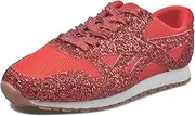 [Gikleihwy] Glitter Tennis Sneakers for Women's Fashion Slip On Lace Up Sport Shoes Ladies Comfy Crystal Bling Sparkly Breathable Lightweight Walking Dress Shoes Orthotic Flat Heel Sneakers(Red,10 US)