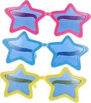 Luxshiny 3pcs Star Shape Fancy Eyeglasses for Hawaiian Beach Novelty Sunglasses for Carnival Photo Booth Props Fun present for Childrens Birthdays