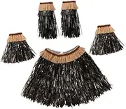 WESIEVYA Elastic Hula Skirt Suit Authentic Grass Skirt Outfit Luau Party Decorations Hawaiian Dance for Women
