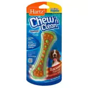 Hartz Chew N' Clean Dental Duo Dog Chew Toy Bacon Flavor, Medium Color May Vary