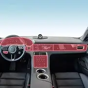 Car Interior Film Dashboard Piano Board Shift Center Console Anti-Scratch Transparent TPU Protection Film Accessories，for Porsche Taycan 2019-2023 (Style for RHD)