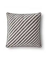 [Cadence & Co.] Oscar Faux Linen Striped Cushion in Cacao