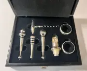 Brookstone Vintage 7 Piece Wine Connoisseur Accessories Set Corkscrew - 1999