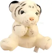 TTETTZ Interactive Plush Animal Puppet, Tiger Design for Preschool Play, White