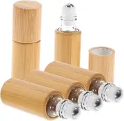 BIUDECO Ml Bamboo Travel Toiletries Bottles Essential Oil Roller Bottles for Perfume Refillable Perfume Travel Set