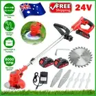 Cordless Grass Trimmer Lawn Mower Electric Whipper Snipper Strimmer + 2 Battery