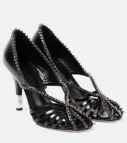 [Chloe] Chloé Leonie embellished leather pumps AU 4 black