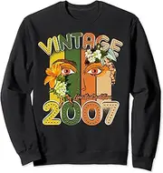 [X.Style] Vintage Made in 2007 16th Birthday 16 Yrs Old Retro Art Sweatshirt ds1276 Sweater (S) Black