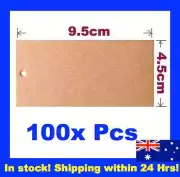 100 Brown Kraft Swing Tags Gift Wedding Bomboniere Garment Label Gun 9.5x4.5cm