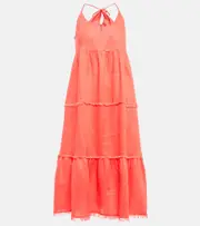[Heidi Klein] Heidi Klein Moroccan Sands linen maxi dress AU 16 orange