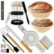 Sourdough Bread Baking Supplies, with Silicone Banneton Bread Proofing Basket...