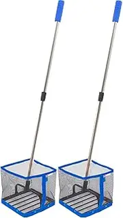 Glemall Table Tennis Ping Pong Ball Collector - Ping Pong Ball Picker Upper Retriever with Adjustable Length Net Bag Handle for Storage, Holds 120 Table Tennis Balls