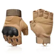 Outdoor Tactical Fingerless Gloves Hard Knuckle Paintball Airsoft Hunting Combat