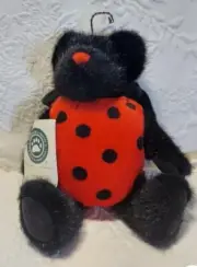NWT Boyd’s Bear Lady B. Bug Plush 10" Black Teddy Bear as Ladybug Wings Vintage!