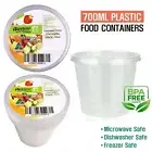 Clear Food Container 700ML Reusable Meal Prep Salad Soup Bowl Takeaway AU MADE