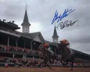Silver Charm 1997 Ky Derby Photo #2 8 x 10 Dbl Signed Gary Stevens / Bob Baffert