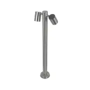 Halogen Adjustable Double Head Bollard Light GU10 in Silver Superlux Lighting - LG2182-SS