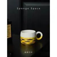 在飛比找ETMall東森購物網優惠-Sponge Space陶瓷咖啡杯復古手繪馬克杯家用牛奶杯辦