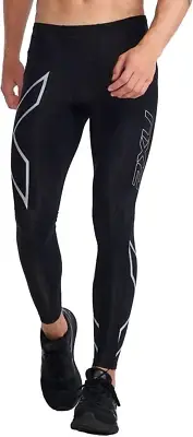2XU Men'S Core Compression Tights Colour:Black/Silver Size:Medium