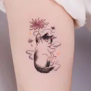 Lactacia - Cat Waterproof Temporary Tattoo Cat - Black - One Size