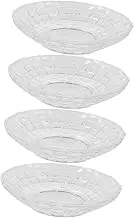 SOLUSTRE 4pcs Glass Snack Plates Transparent Dessert Dishes for Serving Appetizers Fruits and Pastries Sturdy Multi Use Glass Dinner Plates for Ktv and Bars