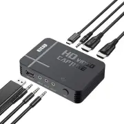 HDMI AV Video Capture Card PC Game Record To USB Disk Drive Mic Line In TV Loop